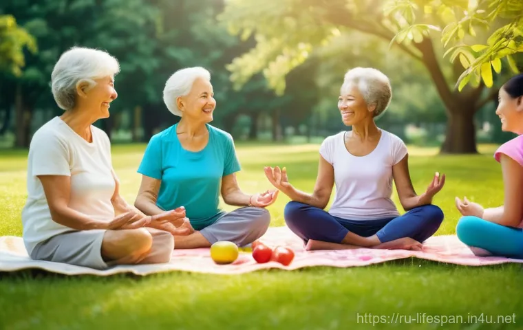 유전자와 장수 - **Prompt:** A serene, brightly lit image of a diverse group of people embodying vitality and wellnes...