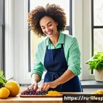 장수 연구 - **Vibrant Healthy Living:** A radiant woman in her late 30s, with a joyful and energetic expression,...